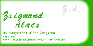 zsigmond alacs business card